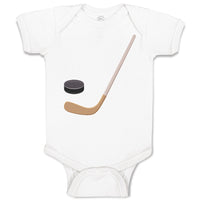 Baby Clothes Sport Hockey Stick and Disc Baby Bodysuits Boy & Girl Cotton