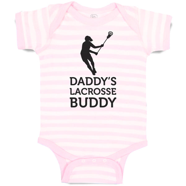Baby Clothes Daddy's Lacrosse Buddy A Lacrosse Woman Player Baby Bodysuits