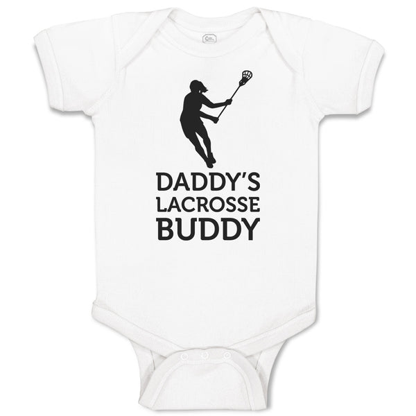 Baby Clothes Daddy's Lacrosse Buddy A Lacrosse Woman Player Baby Bodysuits