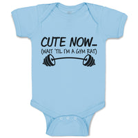 Baby Clothes Cute Now (Wait til I'M A Gym Rat) Lifting Equipment Silhouette