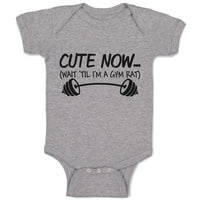 Baby Clothes Cute Now (Wait til I'M A Gym Rat) Lifting Equipment Silhouette