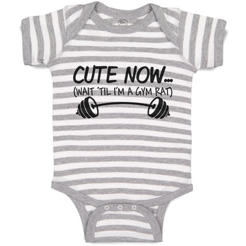 Baby Clothes Cute Now (Wait til I'M A Gym Rat) Lifting Equipment Silhouette