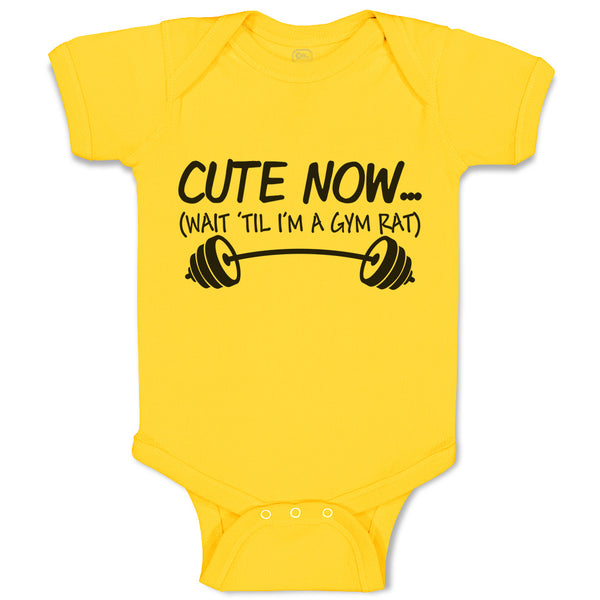 Baby Clothes Cute Now (Wait til I'M A Gym Rat) Lifting Equipment Silhouette