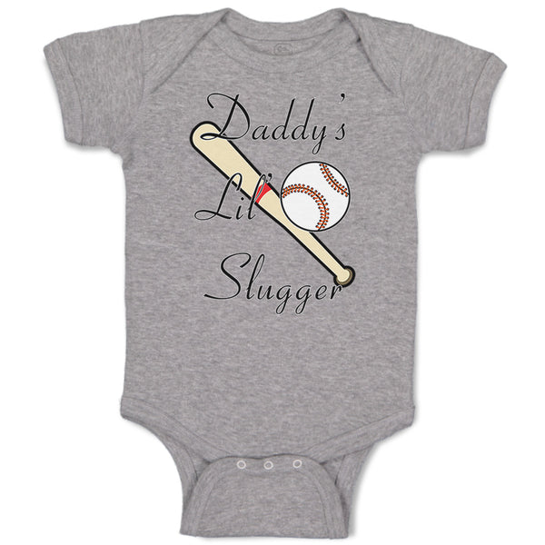 Baby Clothes Daddy's Lil' Slugger Baseball Dad Father's Day Baby Bodysuits