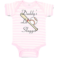 Baby Clothes Daddy's Lil' Slugger Baseball Dad Father's Day Baby Bodysuits