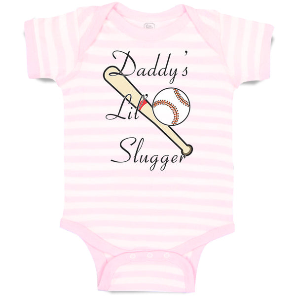 Baby Clothes Daddy's Lil' Slugger Baseball Dad Father's Day Baby Bodysuits