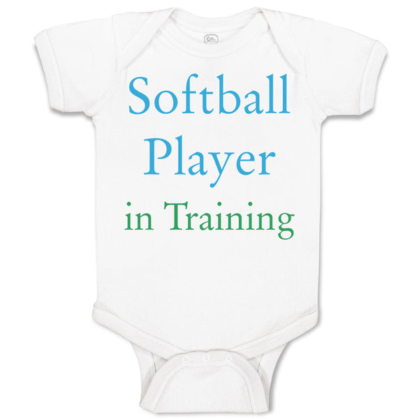 Baby Clothes Softball Player in Training Baby Bodysuits Boy & Girl Cotton