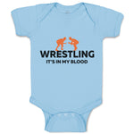 Baby Clothes Wrestling It's in My Blood Wrestling Baby Bodysuits Cotton