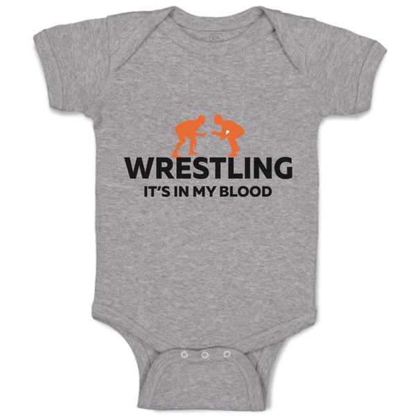 Baby Clothes Wrestling It's in My Blood Wrestling Baby Bodysuits Cotton