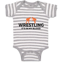 Baby Clothes Wrestling It's in My Blood Wrestling Baby Bodysuits Cotton