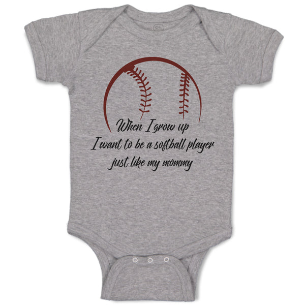 Baby Clothes When Grow up Want to Be Softball Player Baby Bodysuits Cotton