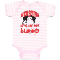 Baby Clothes Wrestling Is in My Blood Sport Wrestling Style C Baby Bodysuits