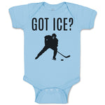 Baby Clothes Got Ice Sports Hockey Player Silhouette Baby Bodysuits Cotton