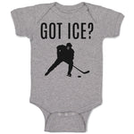 Baby Clothes Got Ice Sports Hockey Player Silhouette Baby Bodysuits Cotton