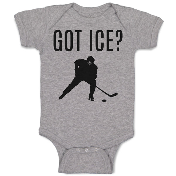 Baby Clothes Got Ice Sports Hockey Player Silhouette Baby Bodysuits Cotton