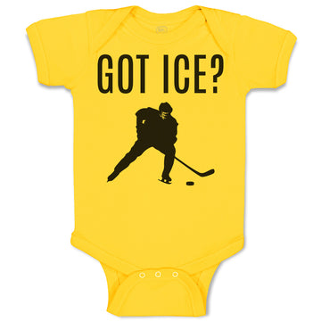 Baby Clothes Got Ice Sports Hockey Player Silhouette Baby Bodysuits Cotton