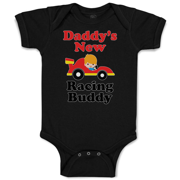 Baby Clothes Daddy's New Racing Buddy with Kid Driving An Car Baby Bodysuits