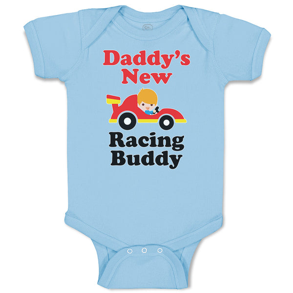 Baby Clothes Daddy's New Racing Buddy with Kid Driving An Car Baby Bodysuits