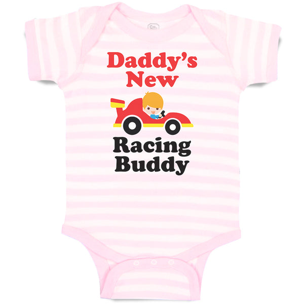 Baby Clothes Daddy's New Racing Buddy with Kid Driving An Car Baby Bodysuits