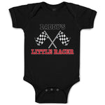 Baby Clothes Daddy's Little Racer Sports Flag with Checks Baby Bodysuits Cotton