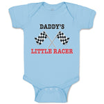 Baby Clothes Daddy's Little Racer Sports Flag with Checks Baby Bodysuits Cotton