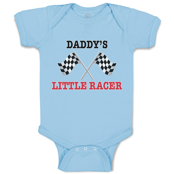 Baby Clothes Daddy's Little Racer Sports Flag with Checks Baby Bodysuits Cotton