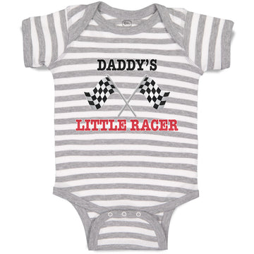 Baby Clothes Daddy's Little Racer Sports Flag with Checks Baby Bodysuits Cotton