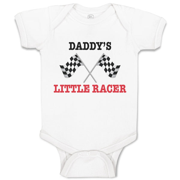 Baby Clothes Daddy's Little Racer Sports Flag with Checks Baby Bodysuits Cotton