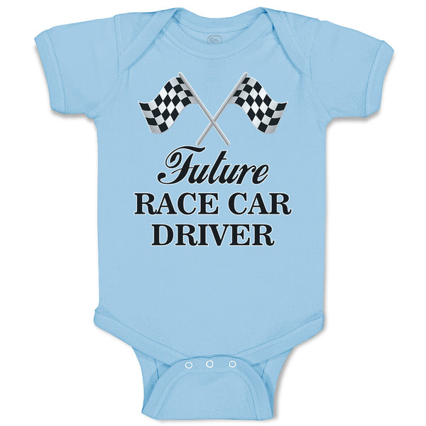 Baby Clothes Future Race Car Driver Sports Flag with Checks Baby Bodysuits