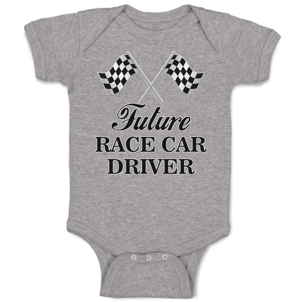 Baby Clothes Future Race Car Driver Sports Flag with Checks Baby Bodysuits