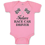 Baby Clothes Future Race Car Driver Sports Flag with Checks Baby Bodysuits