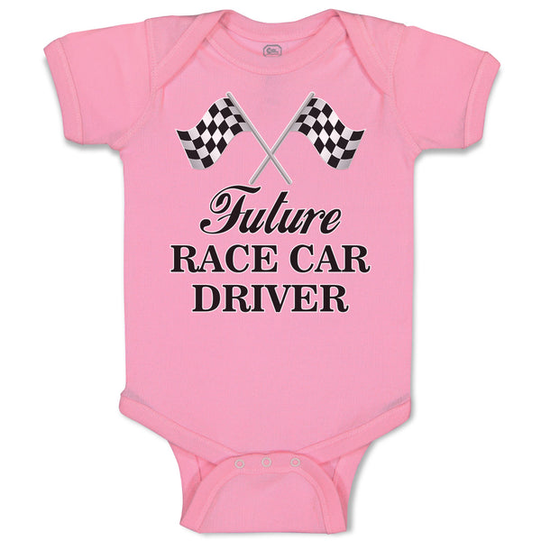 Baby Clothes Future Race Car Driver Sports Flag with Checks Baby Bodysuits