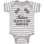 Baby Clothes Future Race Car Driver Sports Flag with Checks Baby Bodysuits