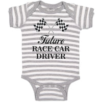 Baby Clothes Future Race Car Driver Sports Flag with Checks Baby Bodysuits