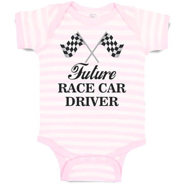 Baby Clothes Future Race Car Driver Sports Flag with Checks Baby Bodysuits