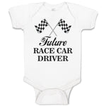 Baby Clothes Future Race Car Driver Sports Flag with Checks Baby Bodysuits