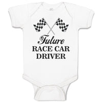 Baby Clothes Future Race Car Driver Sports Flag with Checks Baby Bodysuits