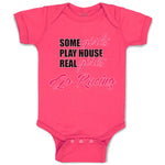 Baby Clothes Some Girls Play House Real Girls Go Racing Baby Bodysuits Cotton