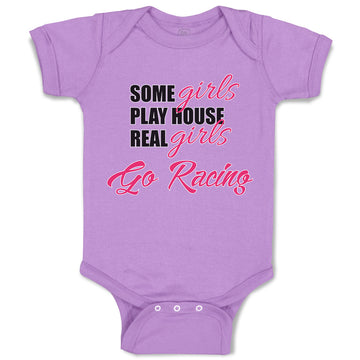 Baby Clothes Some Girls Play House Real Girls Go Racing Baby Bodysuits Cotton