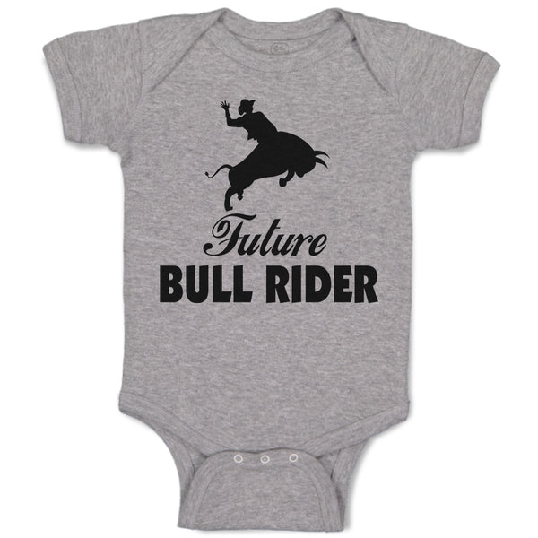 Baby Clothes Future Bull Rider Sports Silhouette Baby Bodysuits Cotton