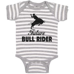 Baby Clothes Future Bull Rider Sports Silhouette Baby Bodysuits Cotton