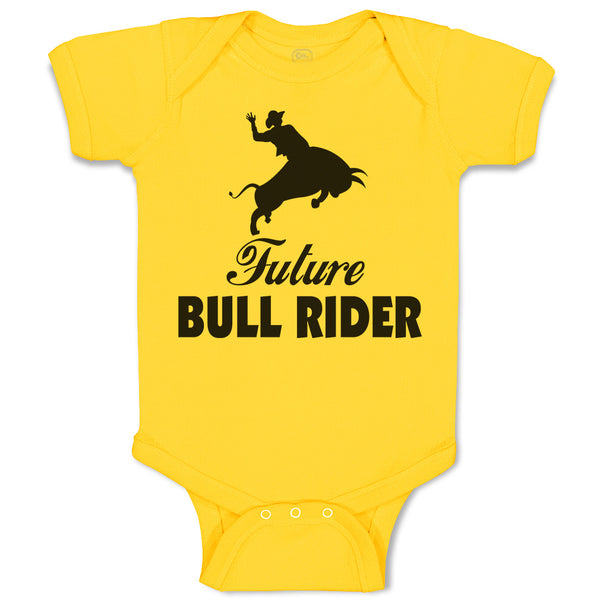 Baby Clothes Future Bull Rider Sports Silhouette Baby Bodysuits Cotton