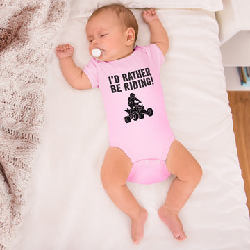 Baby Clothes I'D Rather Be Riding! Sports Rider Bike Race Baby Bodysuits Cotton