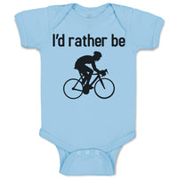 Baby Clothes I'D Rather Be Sport Cycling Silhouette Baby Bodysuits Cotton