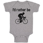 Baby Clothes I'D Rather Be Sport Cycling Silhouette Baby Bodysuits Cotton