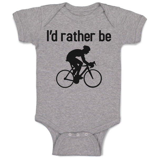 Baby Clothes I'D Rather Be Sport Cycling Silhouette Baby Bodysuits Cotton