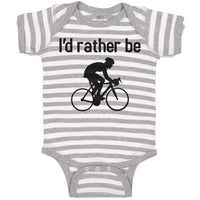 Baby Clothes I'D Rather Be Sport Cycling Silhouette Baby Bodysuits Cotton