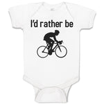 Baby Clothes I'D Rather Be Sport Cycling Silhouette Baby Bodysuits Cotton