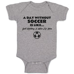 Baby Clothes A Day Without Soccer Is like Just Kidding I Have No Idea Sport Ball