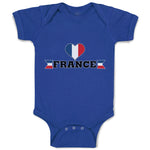 Baby Clothes An Heart France Flag Baby Bodysuits Boy & Girl Cotton